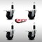 Service Caster 3.5'' SS Soft Rubber Swivel 1-1/4'' Expanding Stem Caster Set Total Lock Brake, 4PK SCC-SSEXTTL20S3514-SRS-114-4 - alternate 2